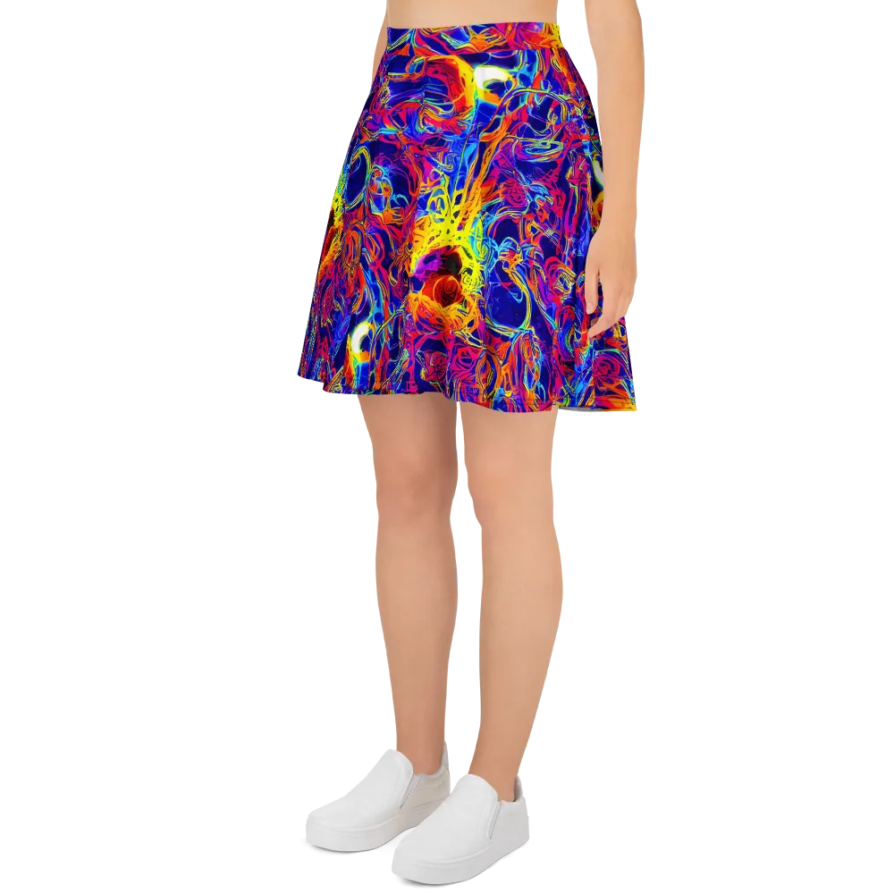 Firefly Frenzy on Skater Skirt — Left