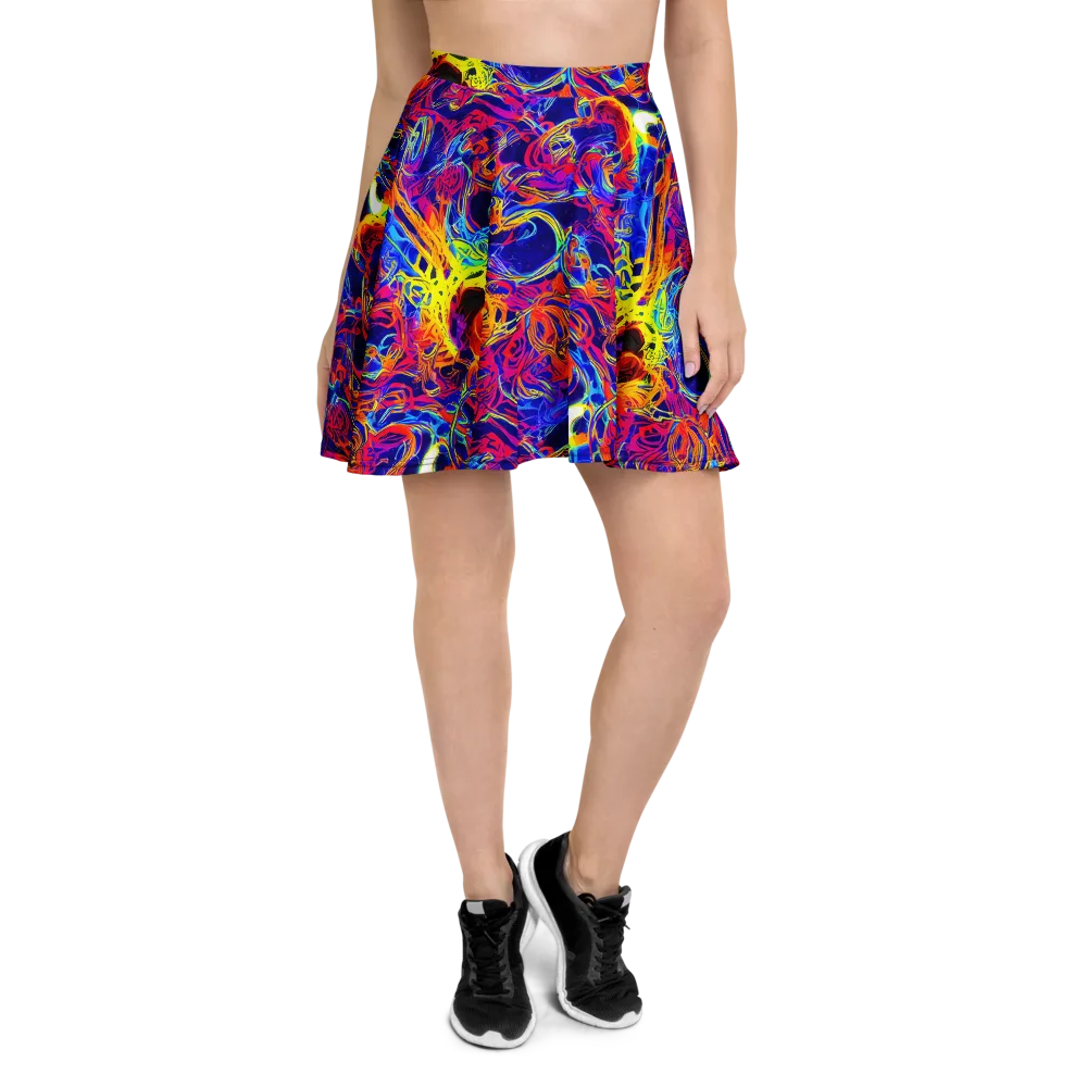 Firefly Frenzy on Skater Skirt — Front