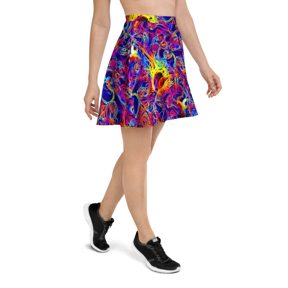 Firefly Frenzy on Skater Skirt — Right