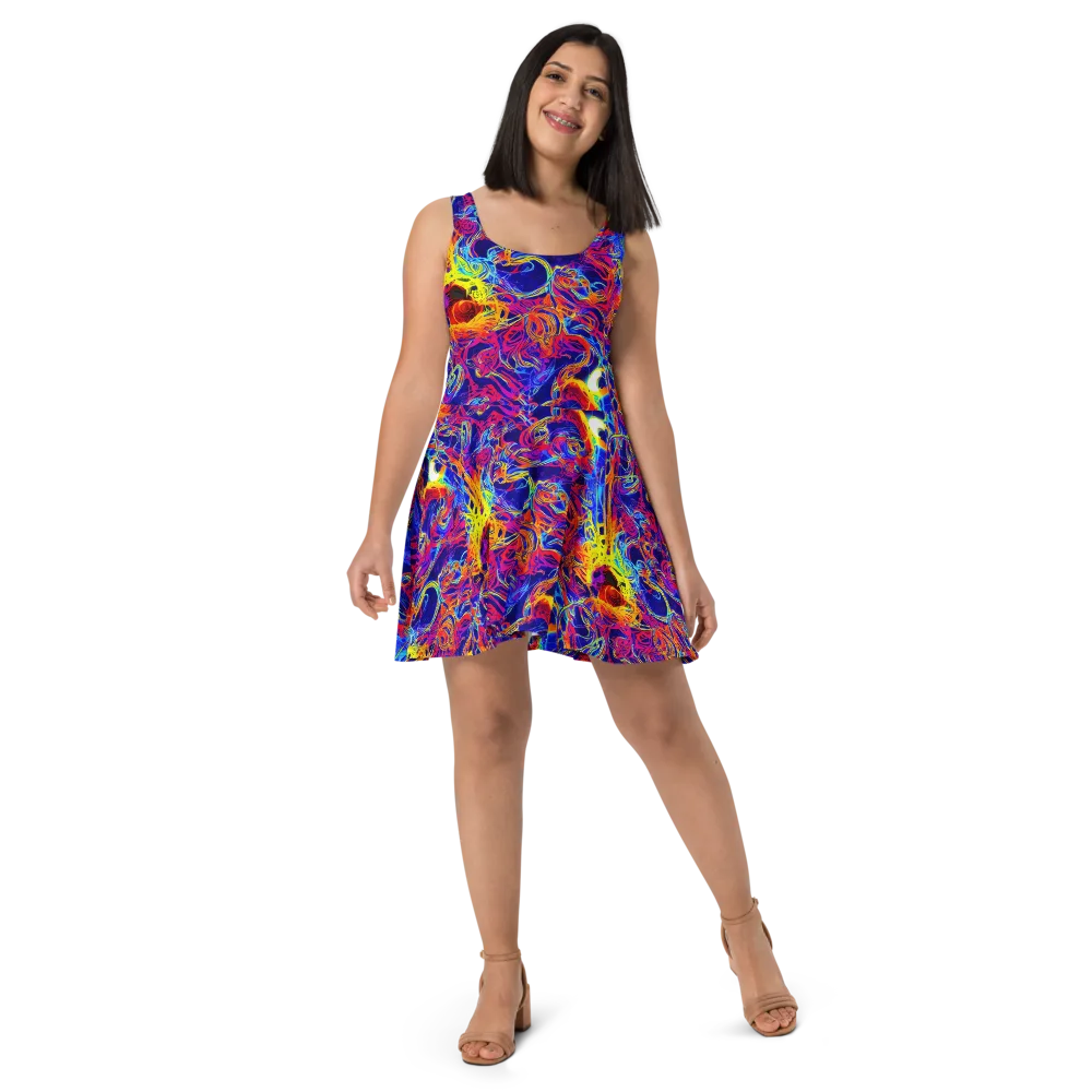Firefly Frenzy on Skater Dress — Front