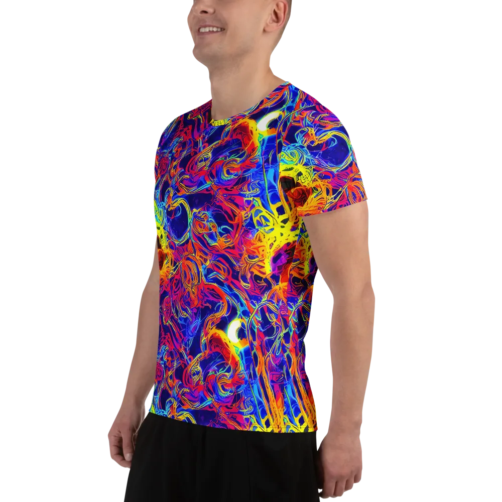 Firefly Frenzy on Men's Athletic T-Shirt — Left