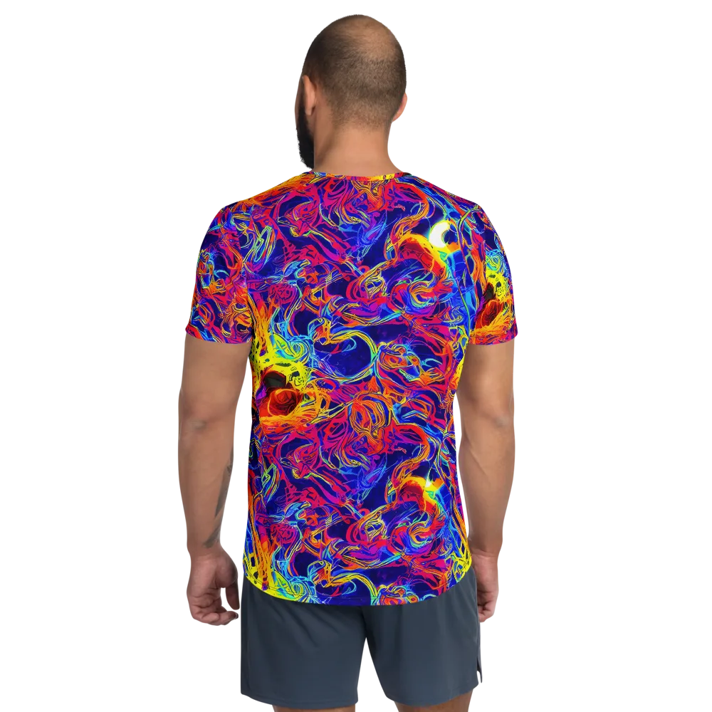 Firefly Frenzy on Men's Athletic T-Shirt — Back