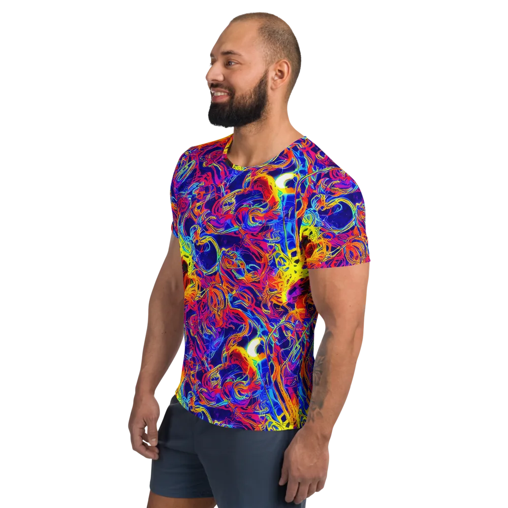 Firefly Frenzy on Men's Athletic T-Shirt — Left