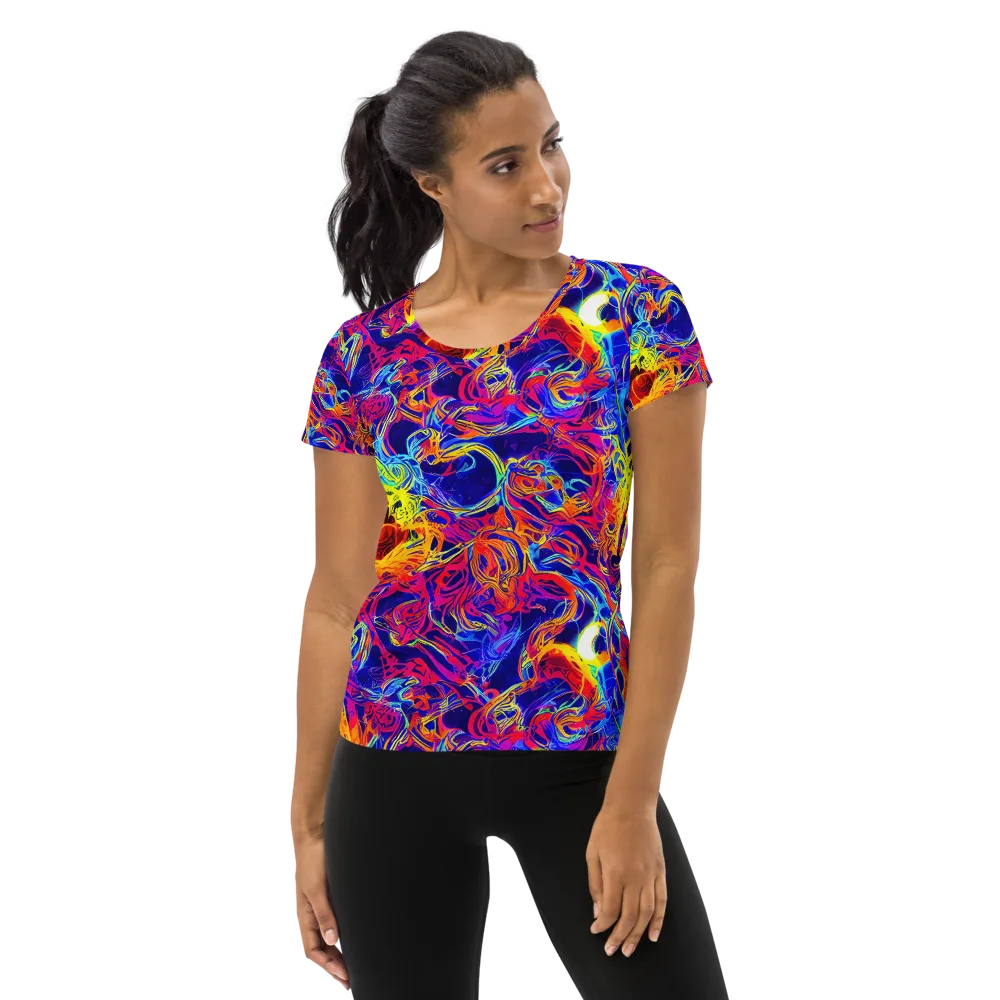 Firefly Frenzy on Women's Athletic T-Shirt — Front