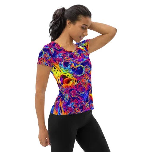 Firefly Frenzy on a Women's Athletic T-Shirt