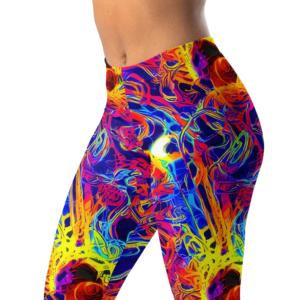 Firefly Frenzy on Leggings — Left Front