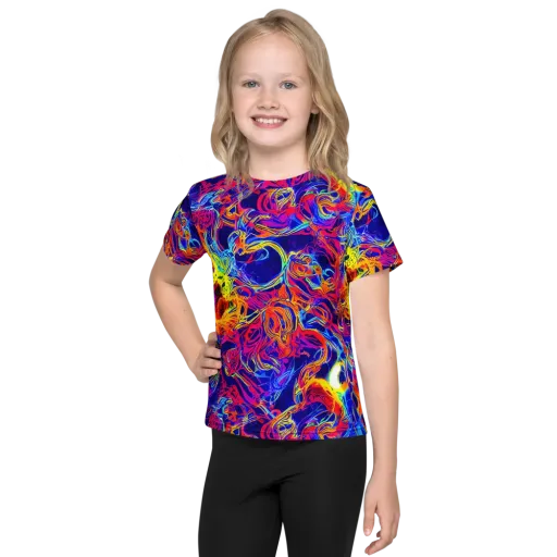 Firefly Frenzy on a Kids Crew Neck T-Shirt
