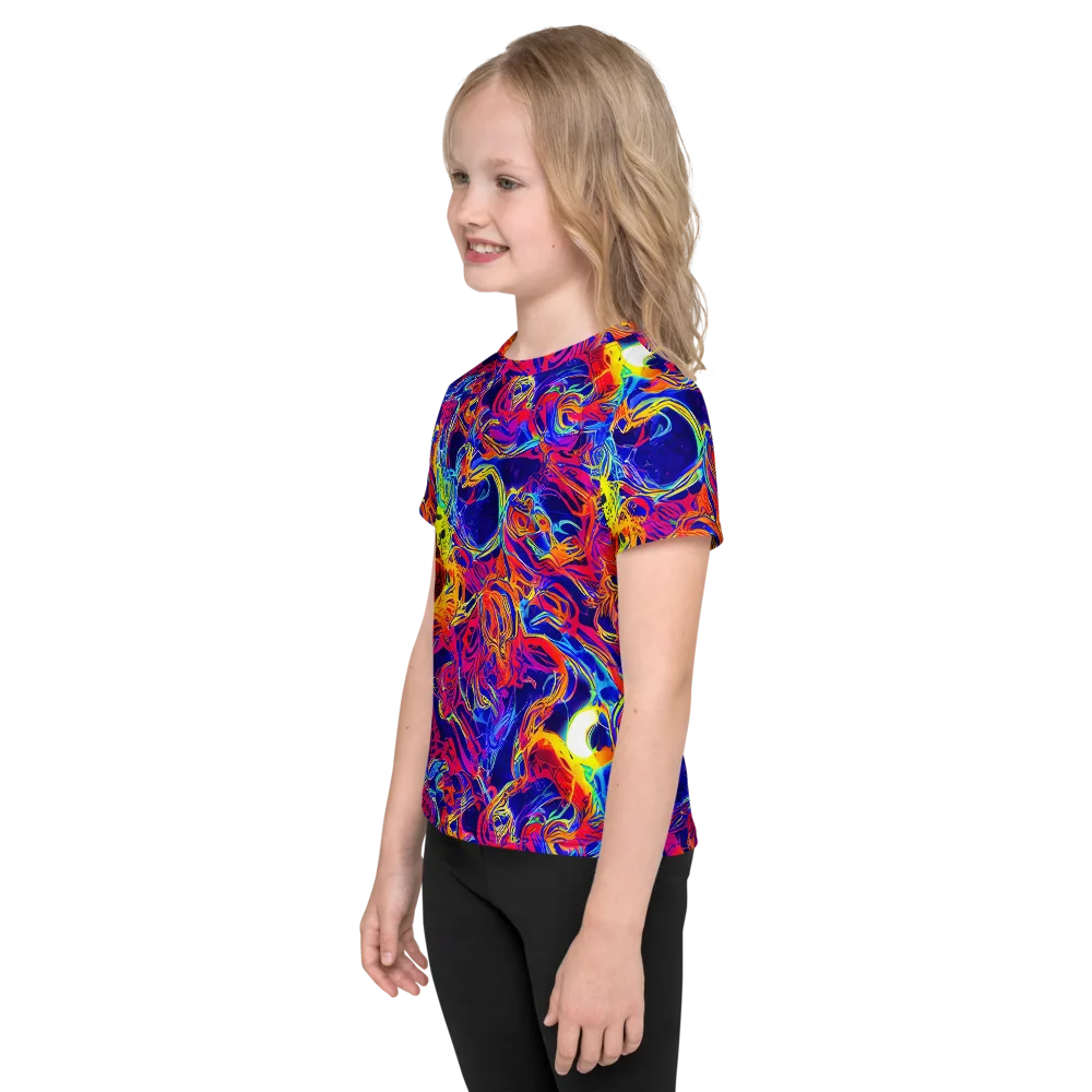 Firefly Frenzy on Kids Crew Neck T-Shirt — Left