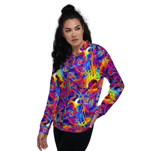 Firefly Frenzy on a Bomber Jacket