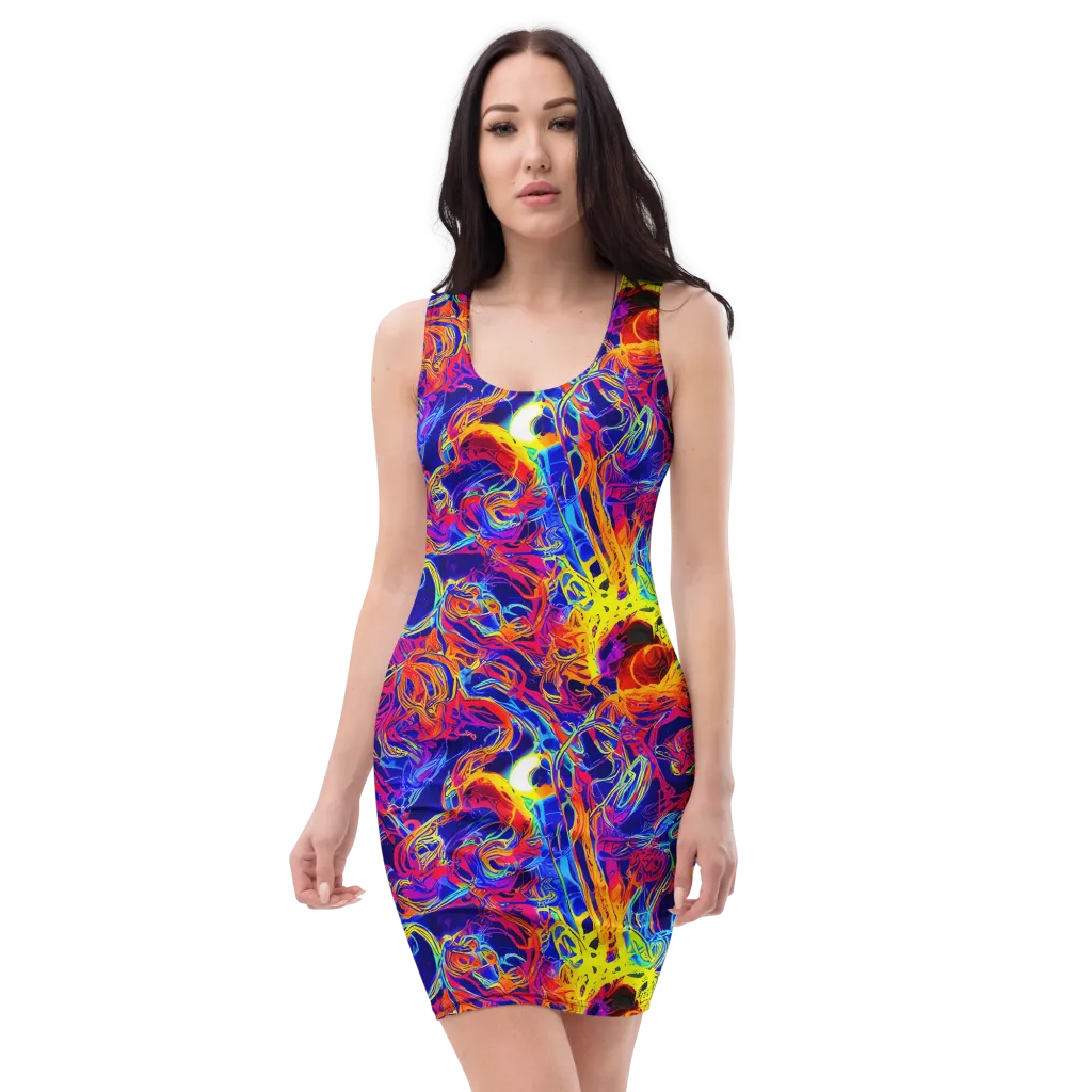 Firefly Frenzy on Bodycon Dress — Front