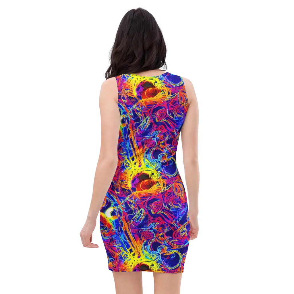 Firefly Frenzy on Bodycon Dress — Back