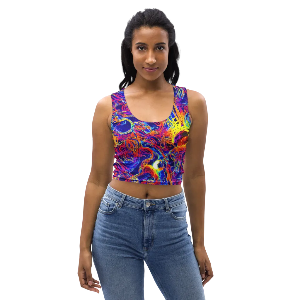 Firefly Frenzy on Crop Top — Front