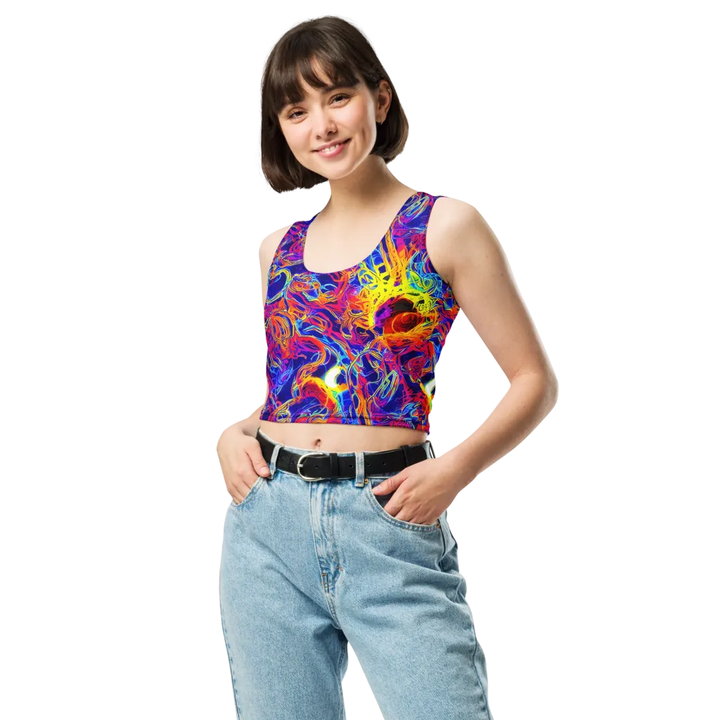 Firefly Frenzy on Crop Top — Front
