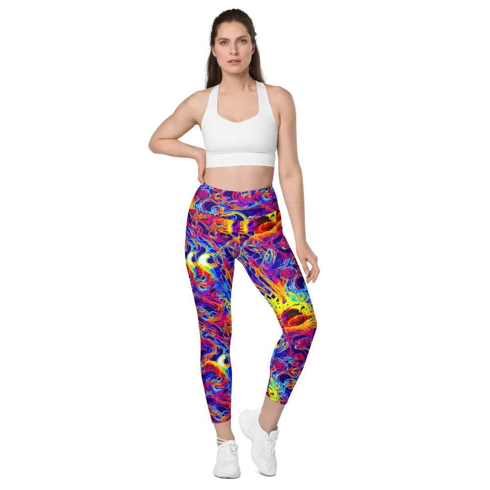 Firefly Frenzy on Leggings with Pockets — Front