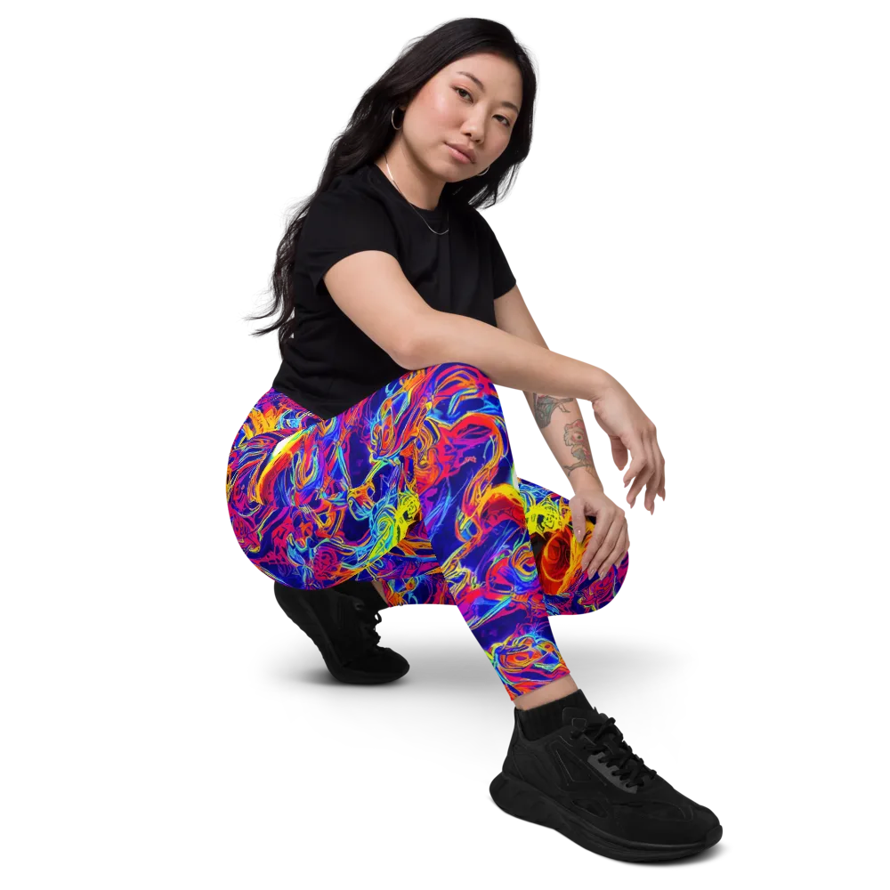 Firefly Frenzy on Leggings with Pockets — Right Front