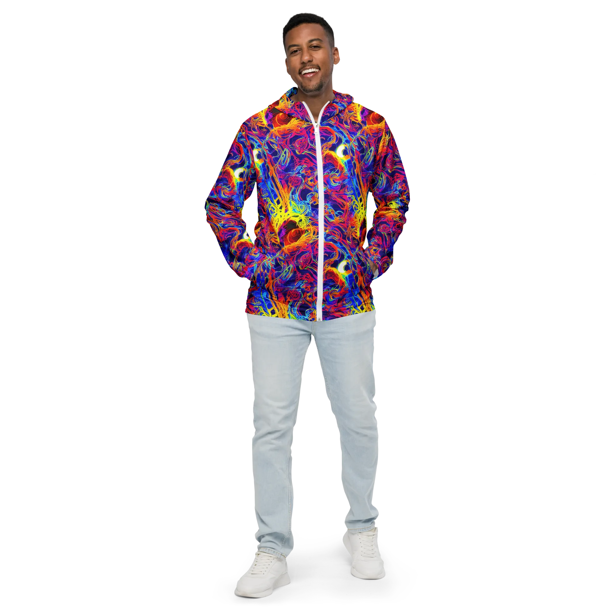 Firefly Frenzy on Men's Windbreaker — Front