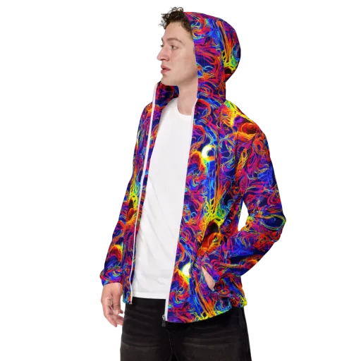 Firefly Frenzy on a Men's Windbreaker