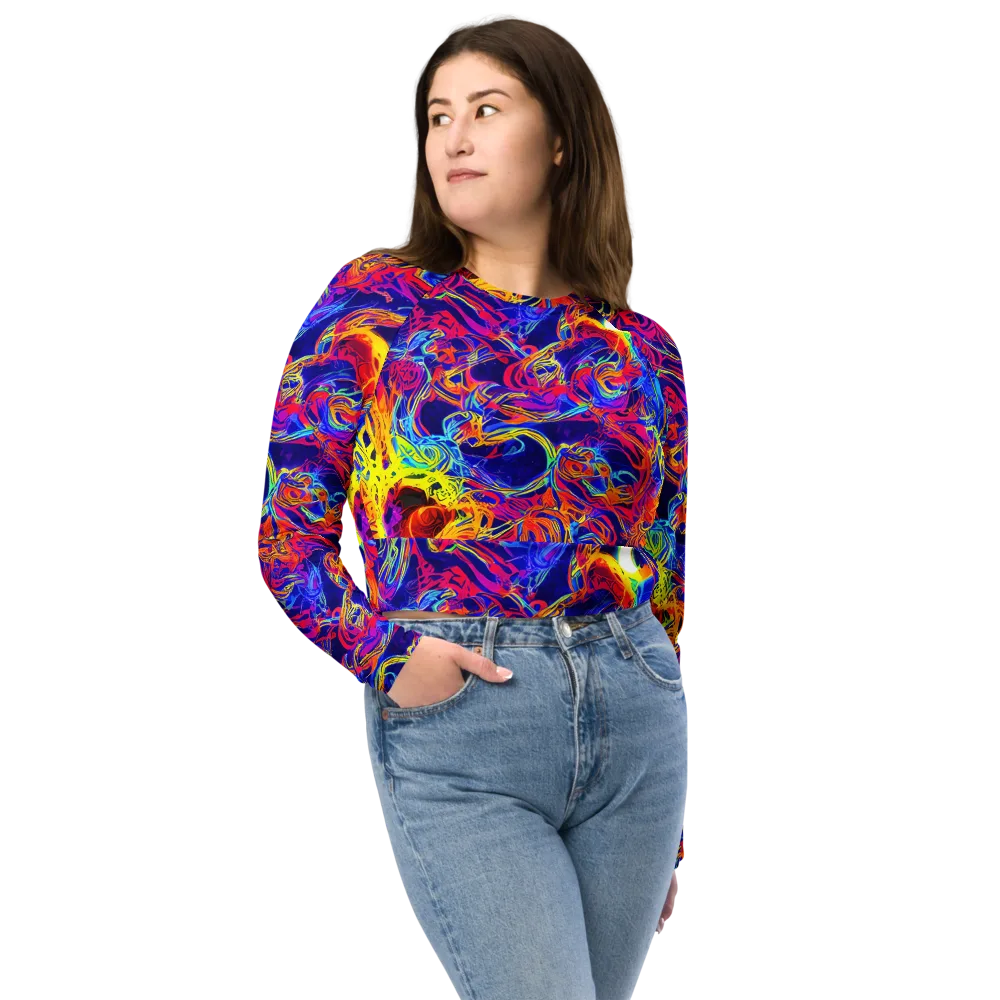 Firefly Frenzy on Long Sleeve Crop Top — Front