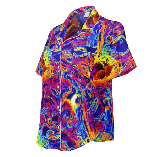 Firefly Frenzy on a Women's Short Sleeve Pajama Top