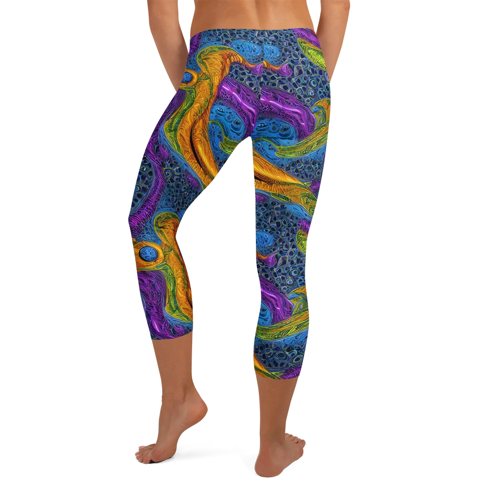 Reef of Fire on Capri Leggings — Back