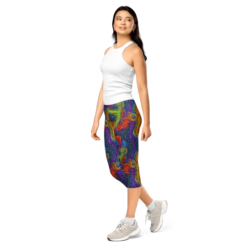 Reef of Fire on a Capri Leggings