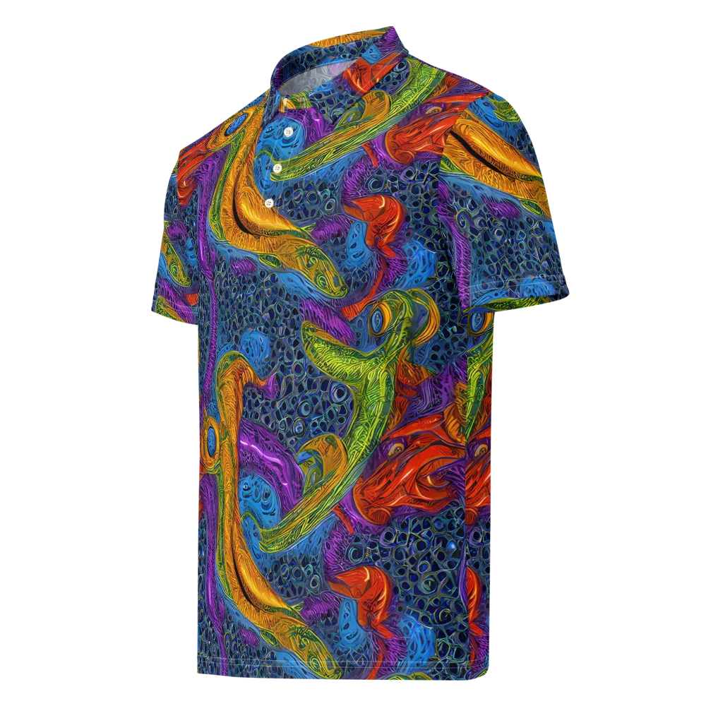 Reef of Fire on Men's Slim Fit Polo Shirt — Left Front