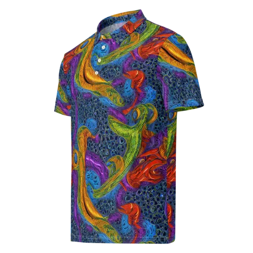 Reef of Fire on a Men's Slim Fit Polo Shirt