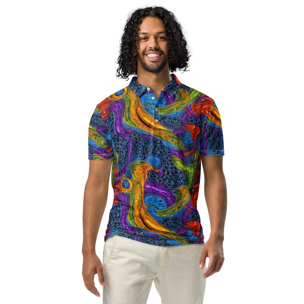 Reef of Fire on Men's Slim Fit Polo Shirt — Front