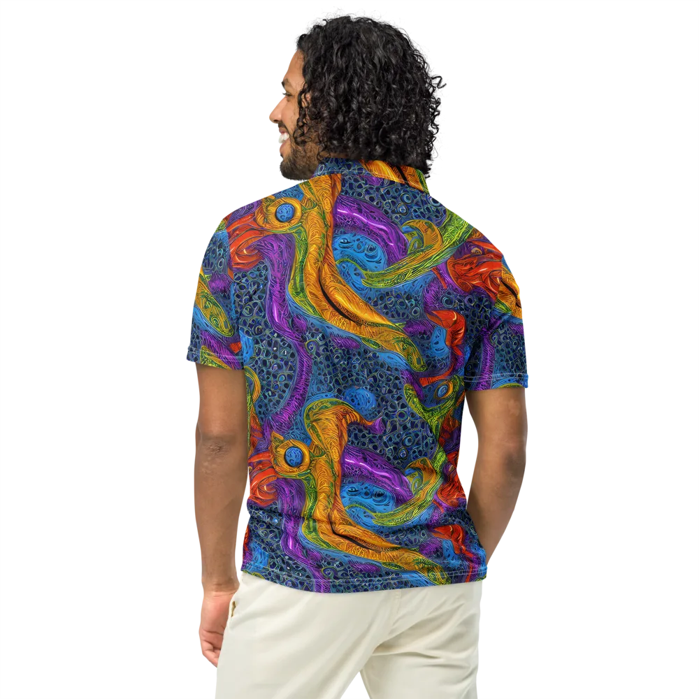 Reef of Fire on Men's Slim Fit Polo Shirt — Back