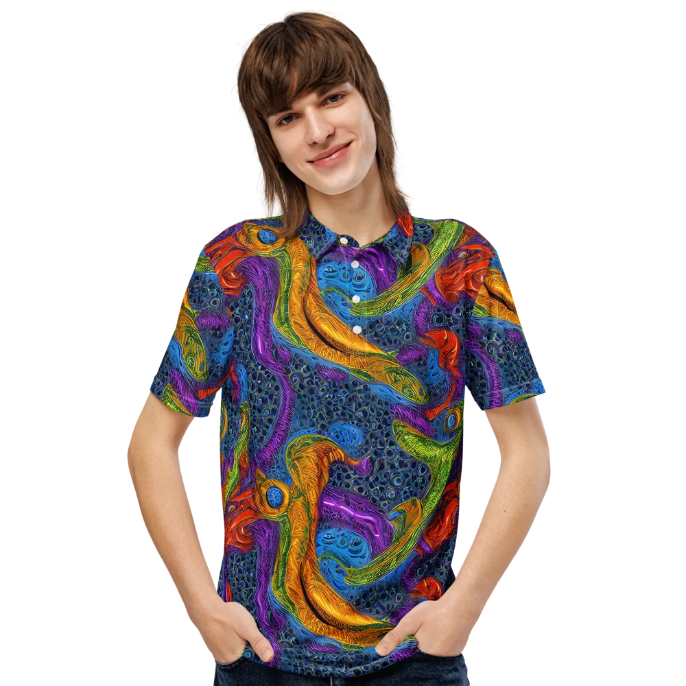 Reef of Fire on Men's Slim Fit Polo Shirt — Front