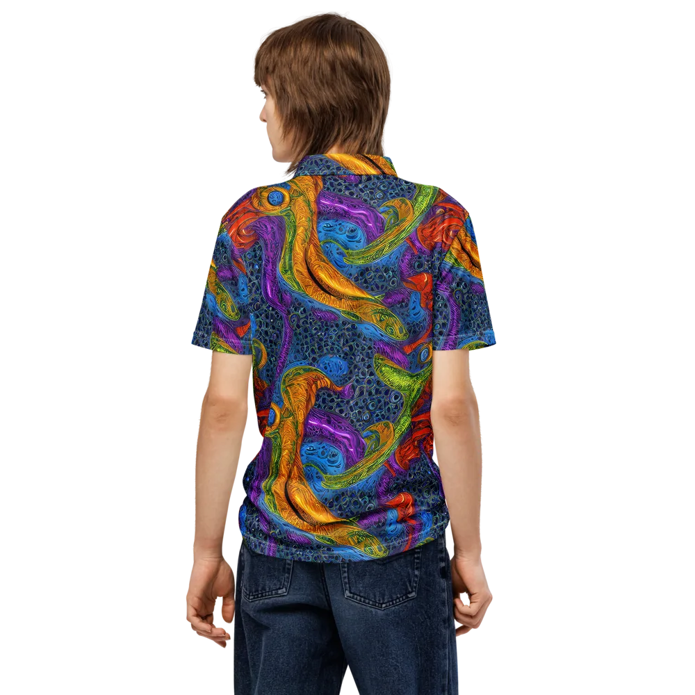 Reef of Fire on Men's Slim Fit Polo Shirt — Back