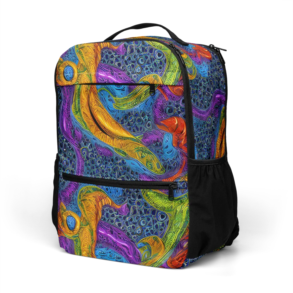 Reef of Fire on Utility Backpack — Left Front