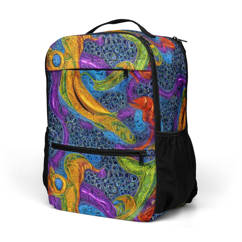 Reef of Fire on Utility Backpack — Left Front