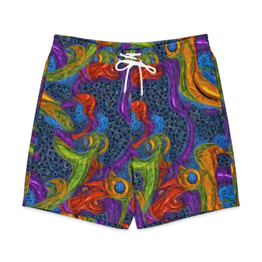 Reef of Fire on a Men's Board Shorts