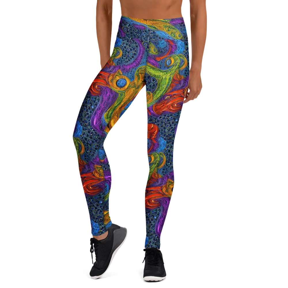 Reef of Fire on Yoga Leggings — Front