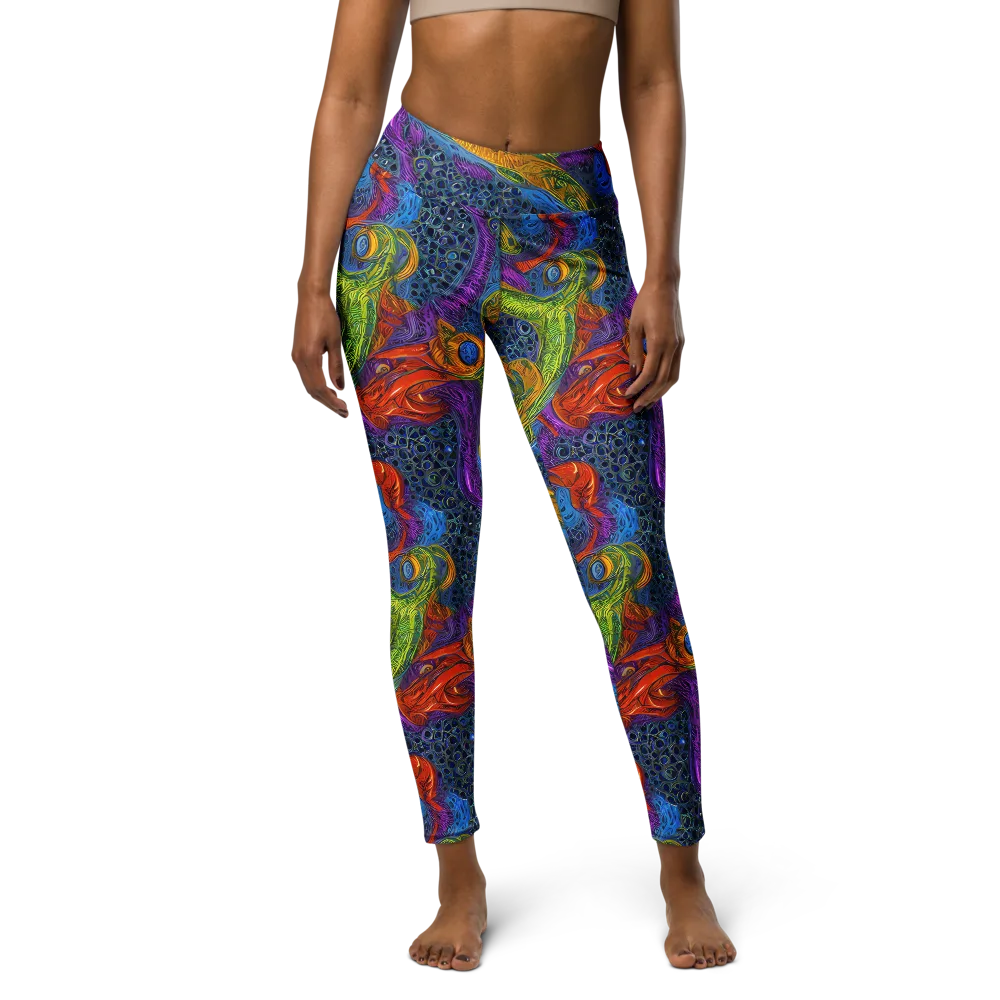 Reef of Fire on Yoga Leggings — Front
