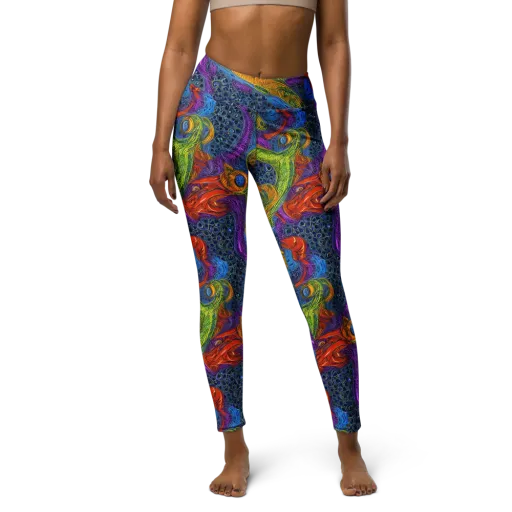 Reef of Fire on a Yoga Leggings