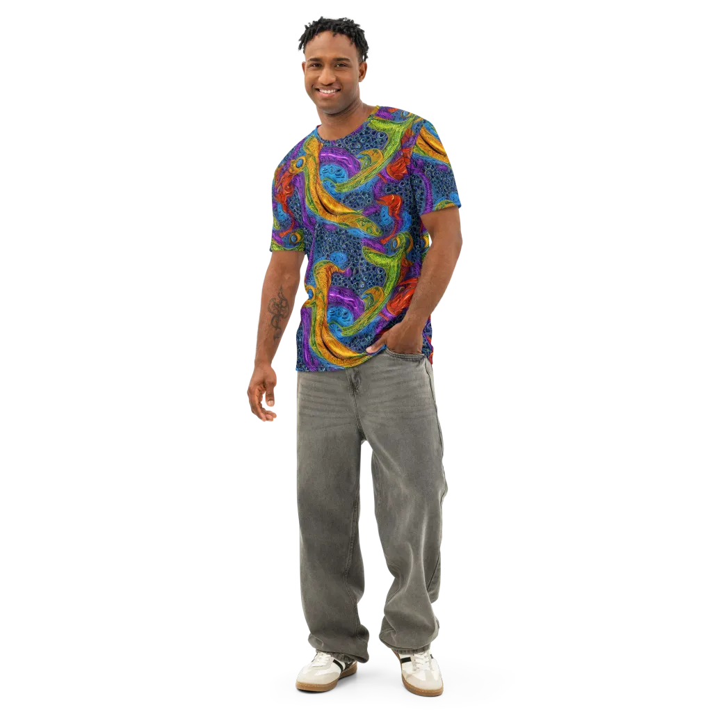 Reef of Fire on Men's Cotton Crew Neck T-Shirt — Front