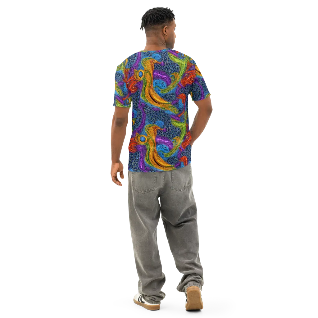 Reef of Fire on Men's Cotton Crew Neck T-Shirt — Back