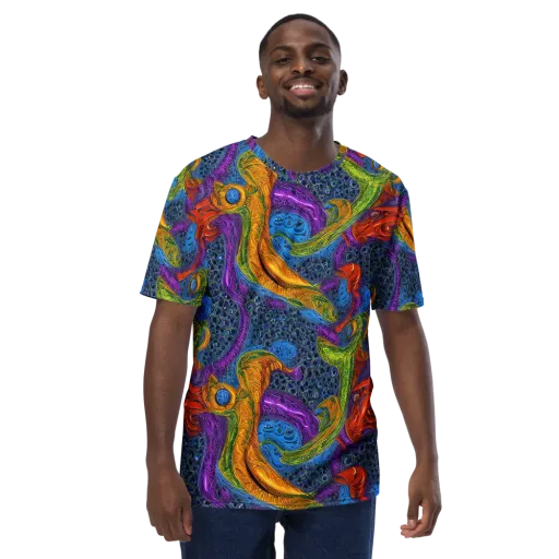 Reef of Fire on a Men's Crew Neck T-Shirt