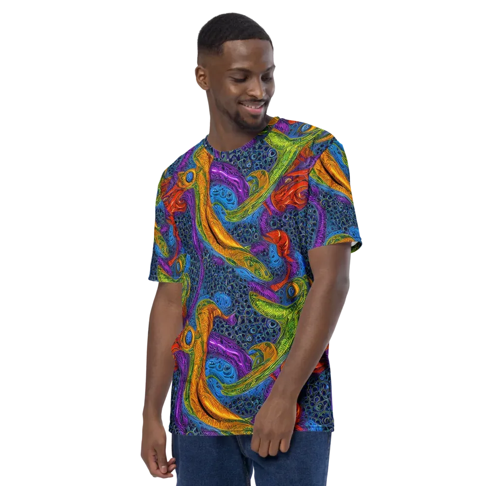 Reef of Fire on Men's Crew Neck T-Shirt — Left