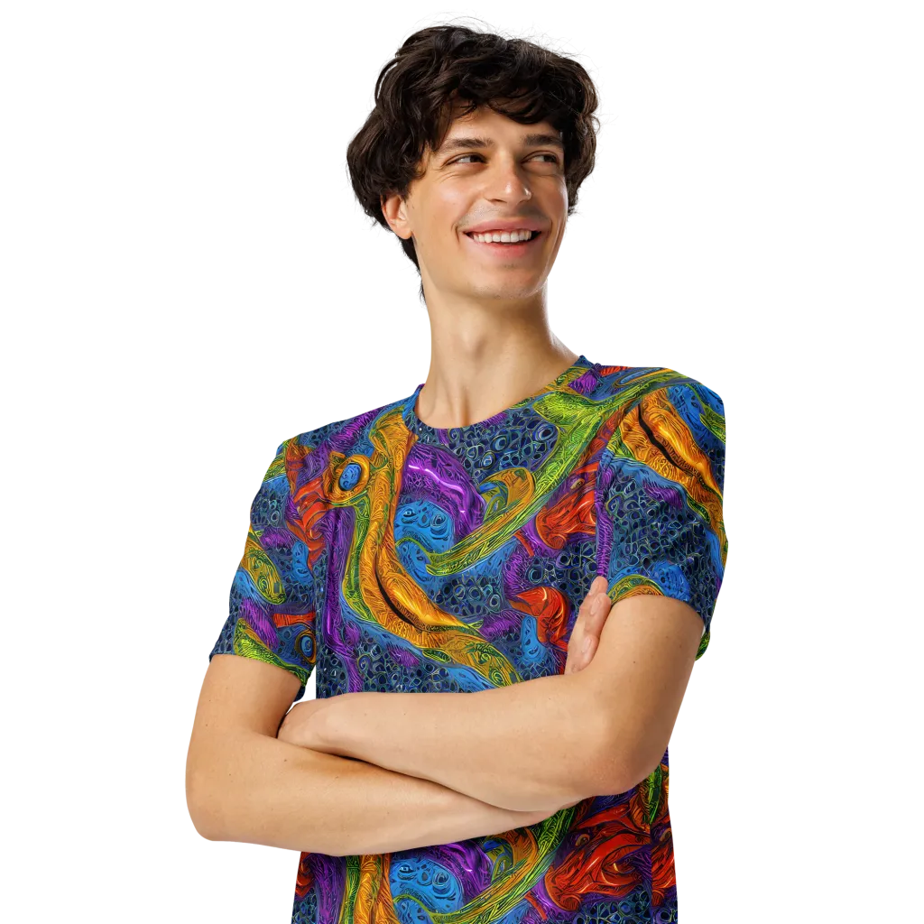 Reef of Fire on Men's Crew Neck T-Shirt — Left Front