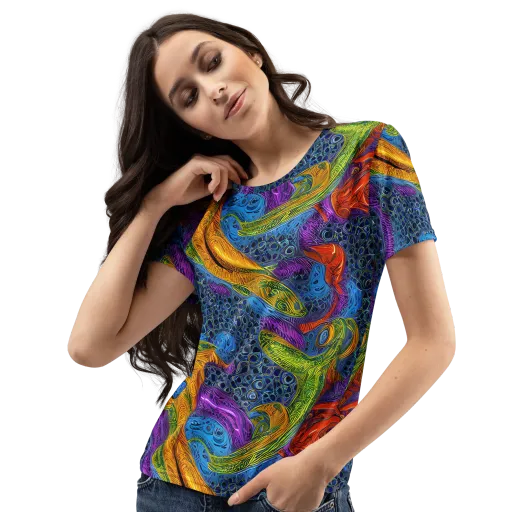 Reef of Fire on a Women's Crew Neck T-Shirt