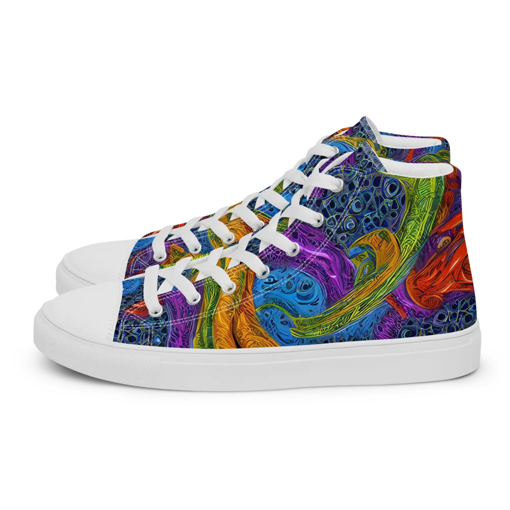 Reef of Fire on Women's High Top Canvas Shoes — Left
