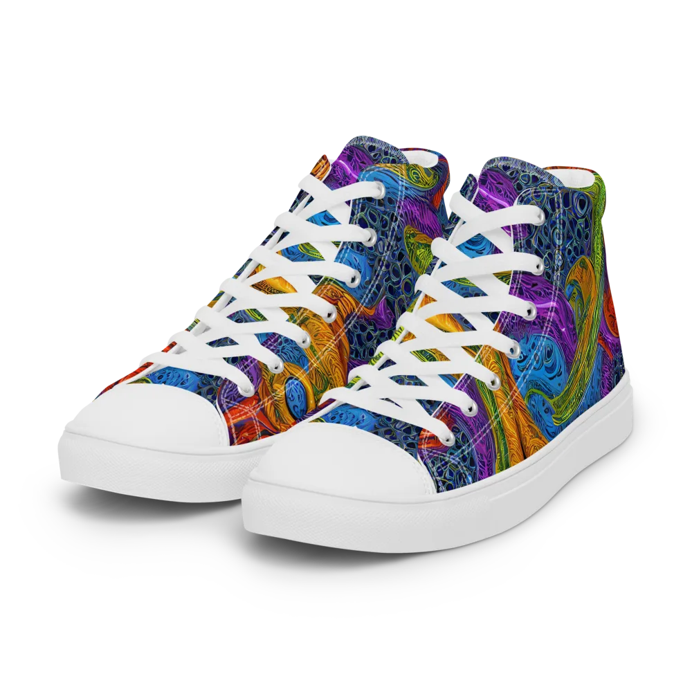 Reef of Fire on Women's High Top Canvas Shoes — Left Front