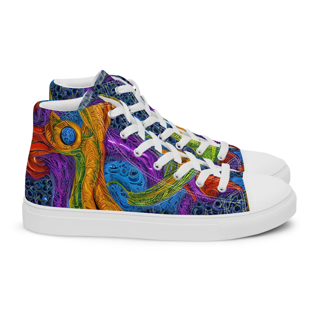 Reef of Fire on Women's High Top Canvas Shoes — Right