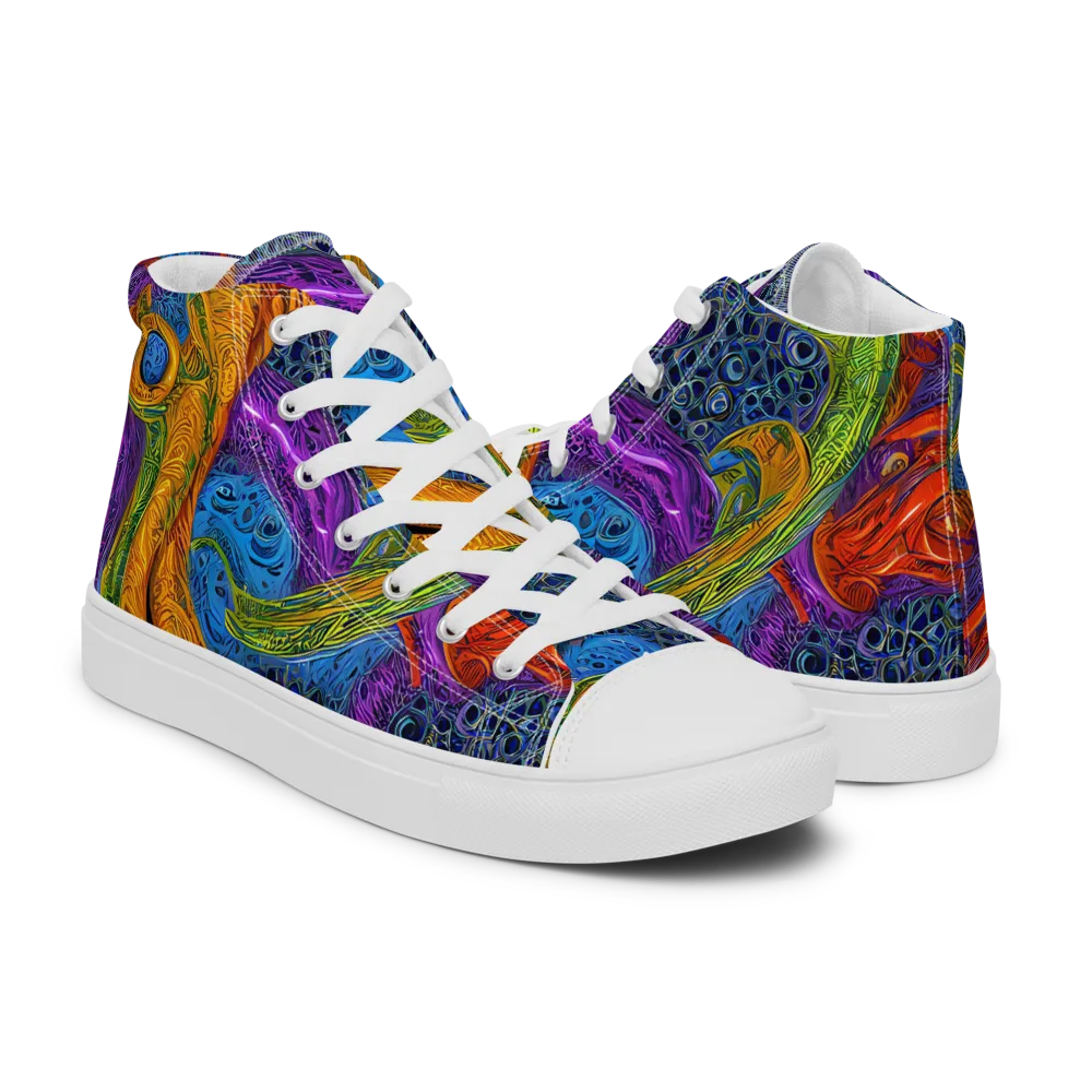 Reef of Fire on Women's High Top Canvas Shoes — Right