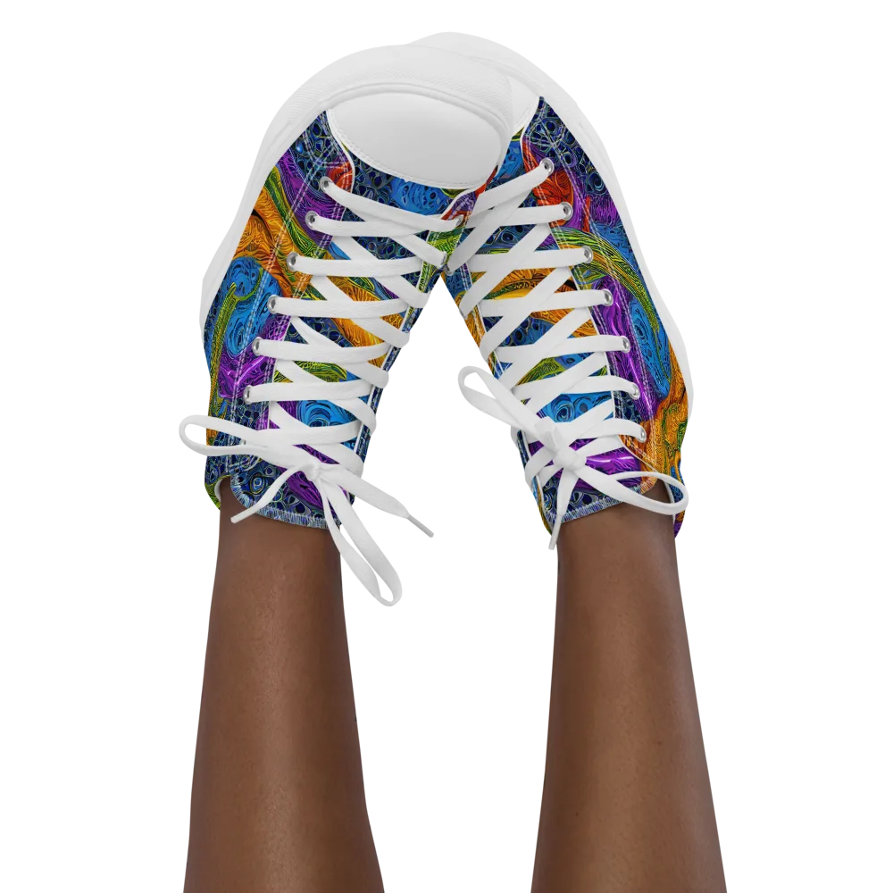 Reef of Fire on Women's High Top Canvas Shoes — Front