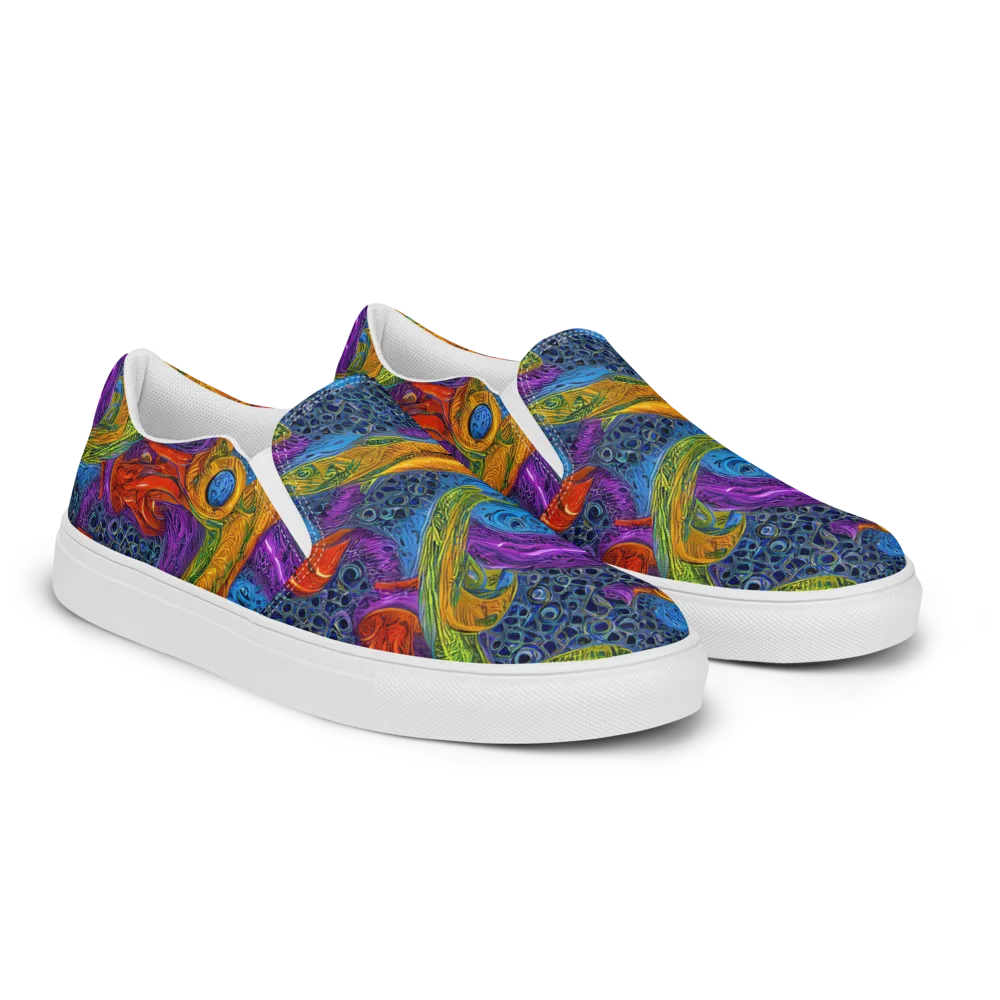 Reef of Fire on Men's Slip-On Canvas Shoes — Right Front