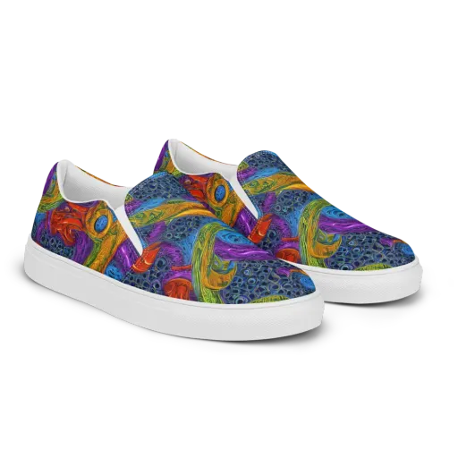 Reef of Fire on a Men's Slip-On Canvas Shoes